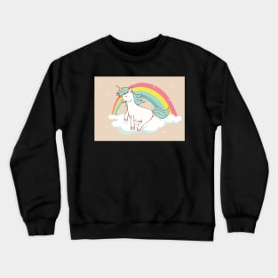 Cute Rainbow Unicorn Mythical Animal Social Distancing Pastel FaceMask Crewneck Sweatshirt